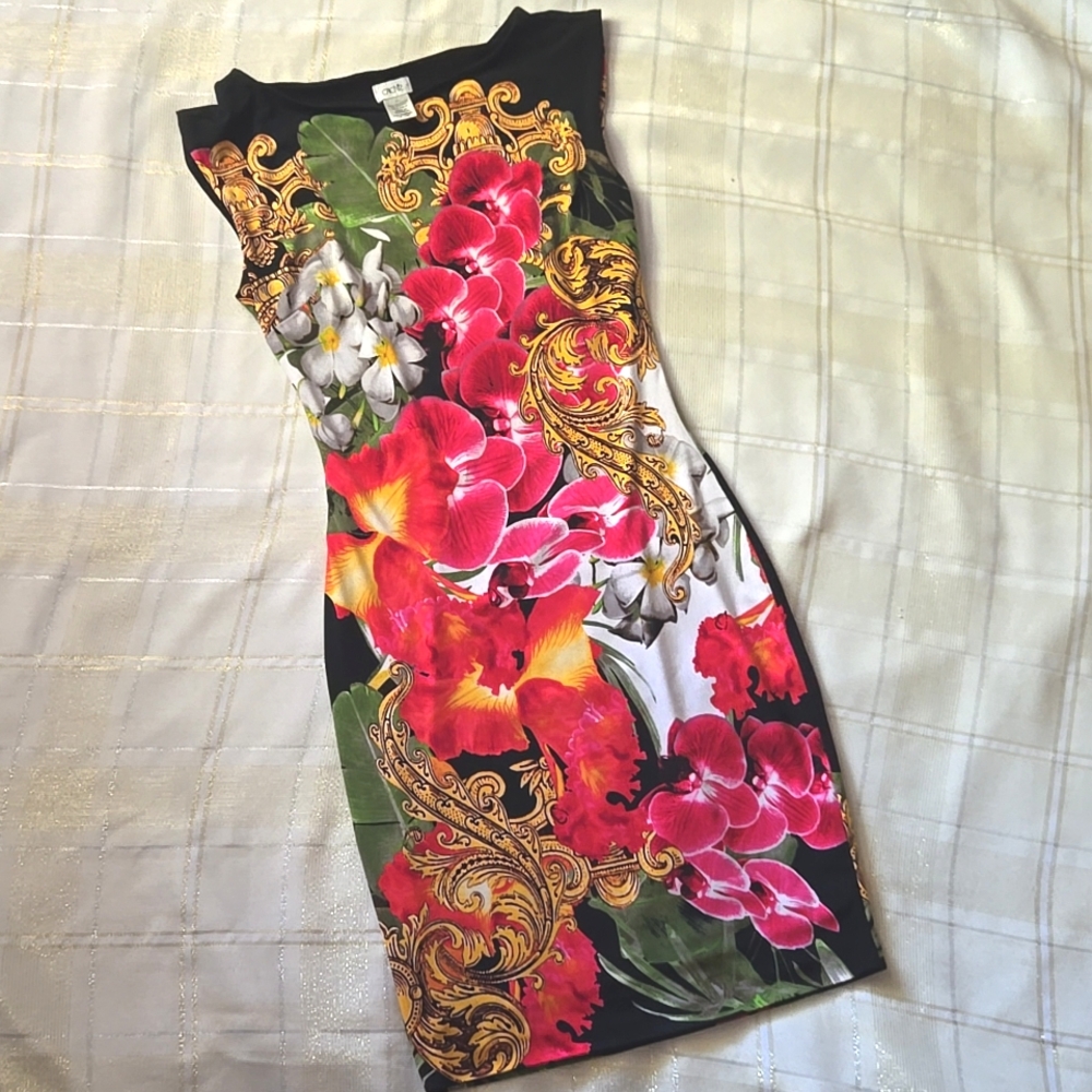 Cache Tropical Floral Sleeveless Dress
